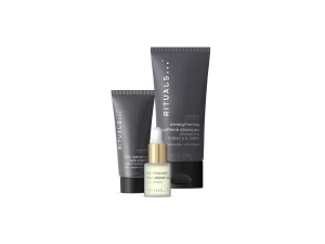 Homme Homme Daily Routine Skin Care Set natural hyaluronic acid serum 6.5ml, hydrating gel cream 20ml, shampoo 50ml